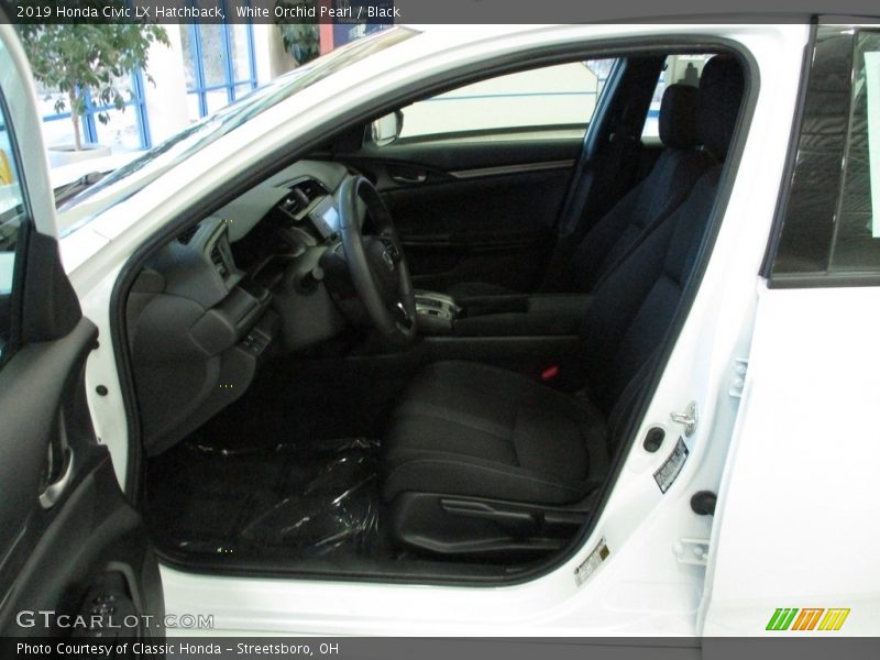 White Orchid Pearl / Black 2019 Honda Civic LX Hatchback