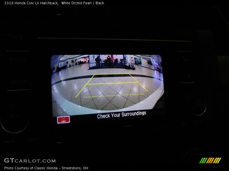 White Orchid Pearl / Black 2019 Honda Civic LX Hatchback