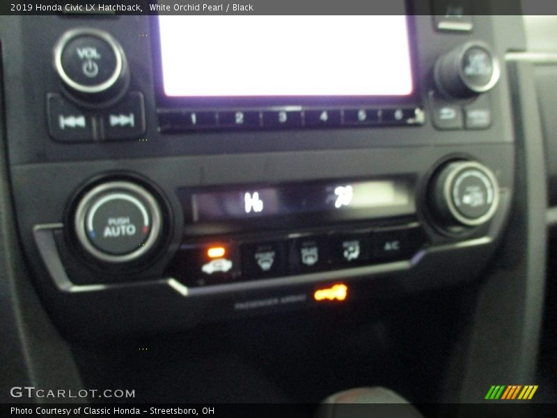 White Orchid Pearl / Black 2019 Honda Civic LX Hatchback