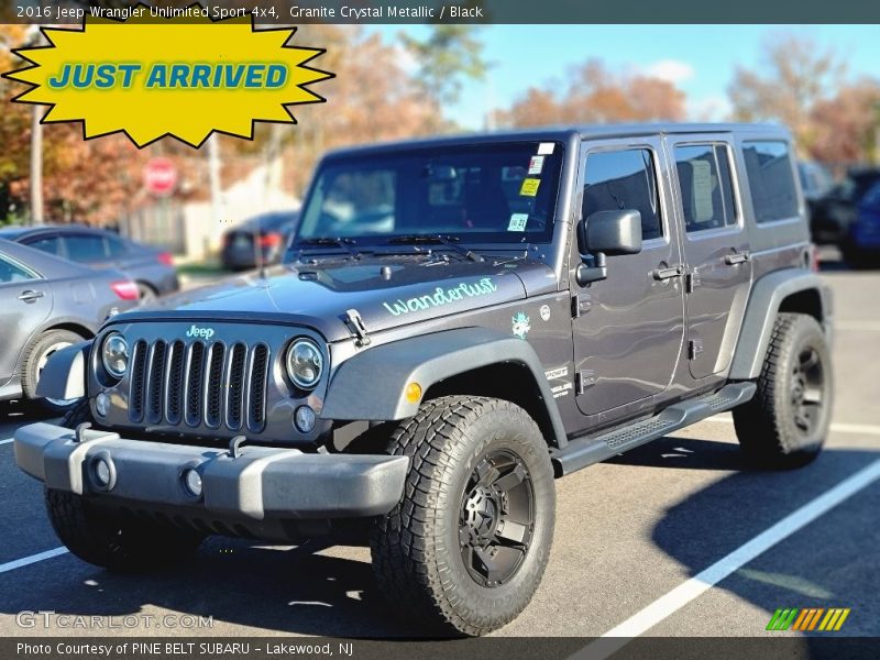Granite Crystal Metallic / Black 2016 Jeep Wrangler Unlimited Sport 4x4