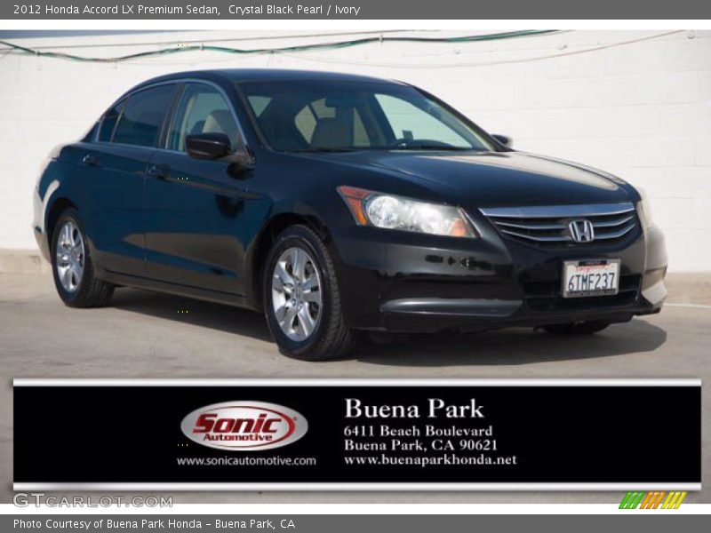 Crystal Black Pearl / Ivory 2012 Honda Accord LX Premium Sedan