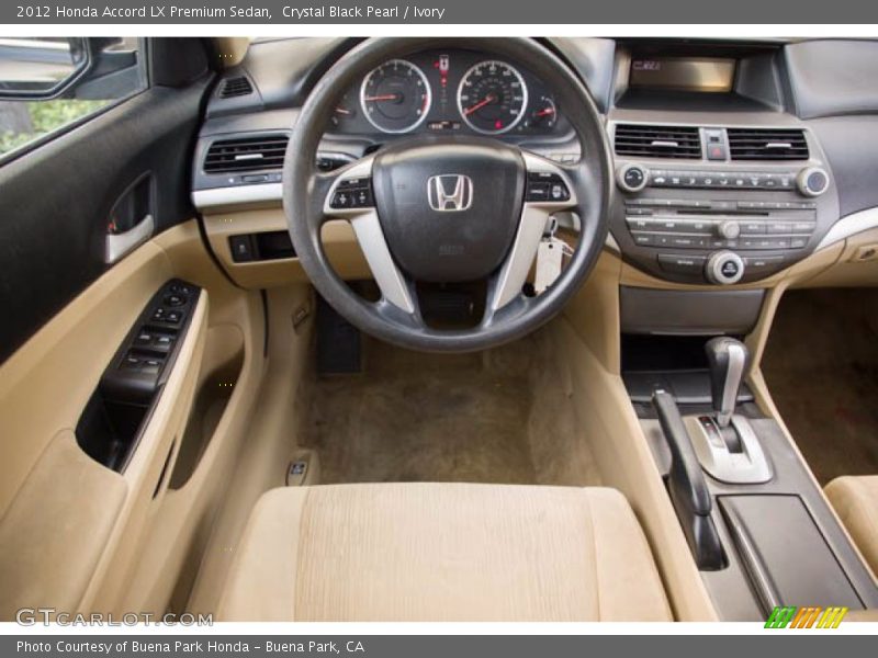 Crystal Black Pearl / Ivory 2012 Honda Accord LX Premium Sedan