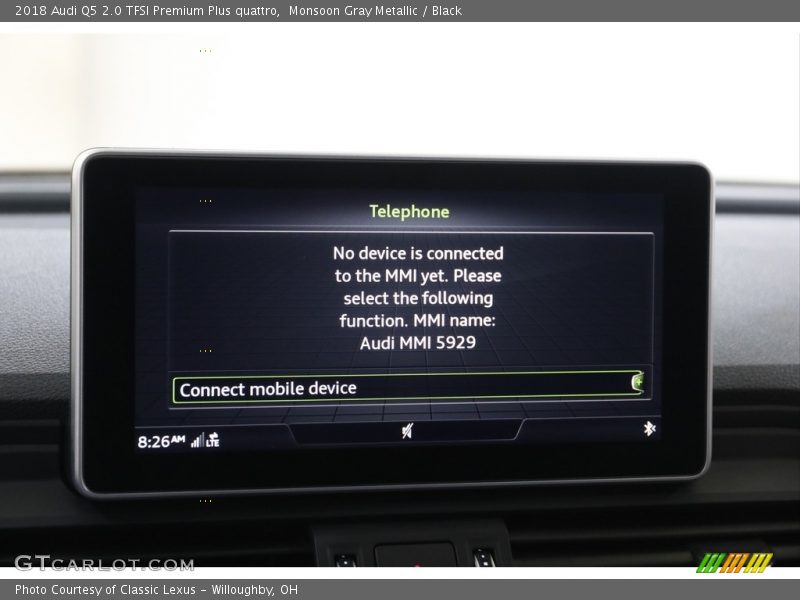 Monsoon Gray Metallic / Black 2018 Audi Q5 2.0 TFSI Premium Plus quattro