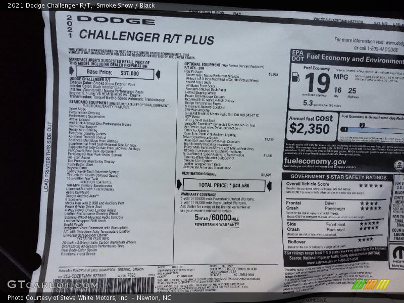 Smoke Show / Black 2021 Dodge Challenger R/T