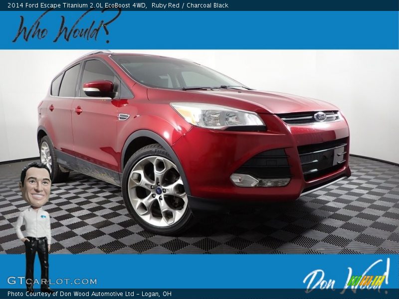 Ruby Red / Charcoal Black 2014 Ford Escape Titanium 2.0L EcoBoost 4WD