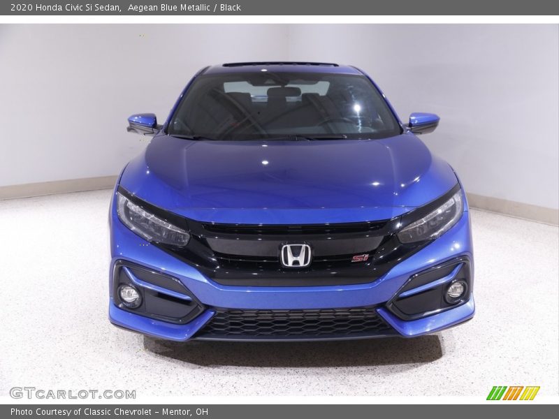 Aegean Blue Metallic / Black 2020 Honda Civic Si Sedan