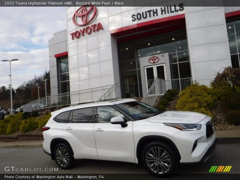 Blizzard White Pearl / Black 2020 Toyota Highlander Platinum AWD