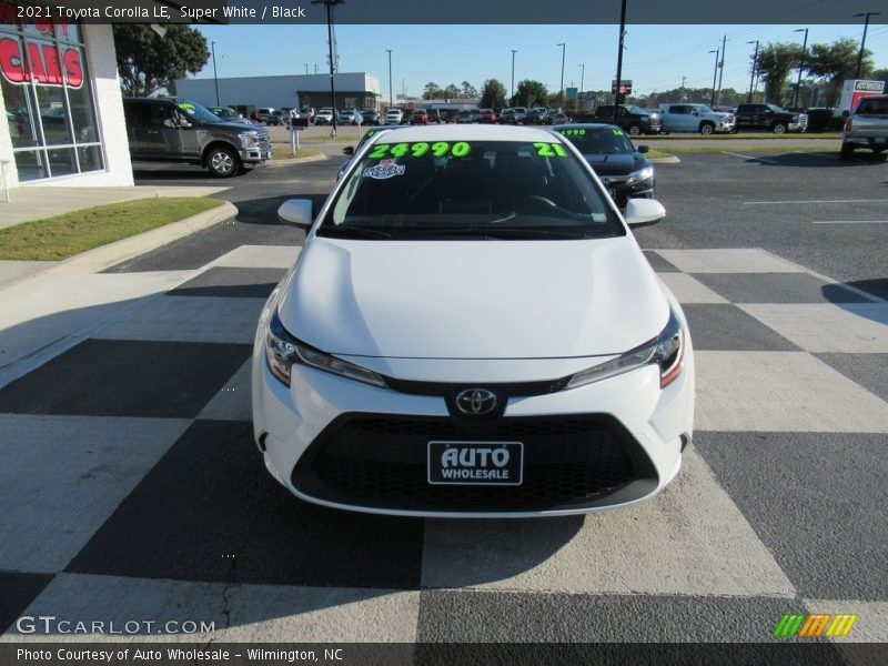 Super White / Black 2021 Toyota Corolla LE