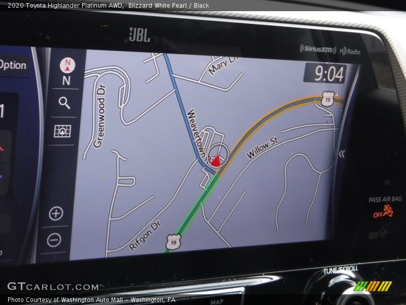 Blizzard White Pearl / Black 2020 Toyota Highlander Platinum AWD