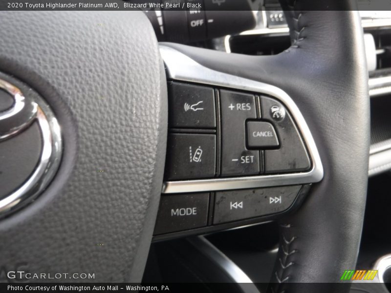 Blizzard White Pearl / Black 2020 Toyota Highlander Platinum AWD