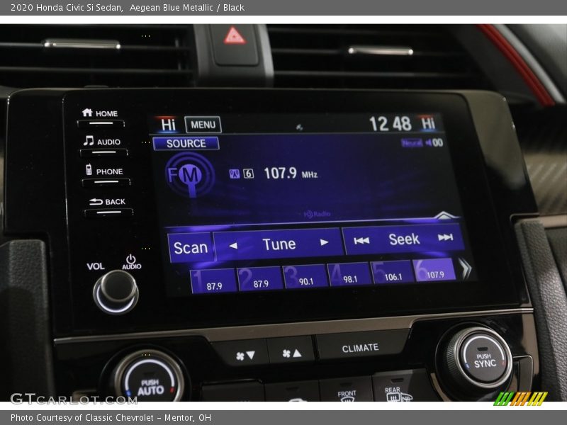 Aegean Blue Metallic / Black 2020 Honda Civic Si Sedan