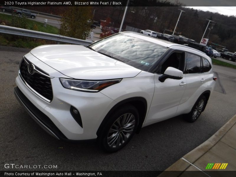 Blizzard White Pearl / Black 2020 Toyota Highlander Platinum AWD