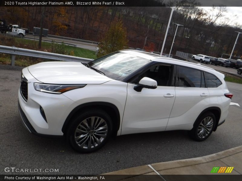 Blizzard White Pearl / Black 2020 Toyota Highlander Platinum AWD