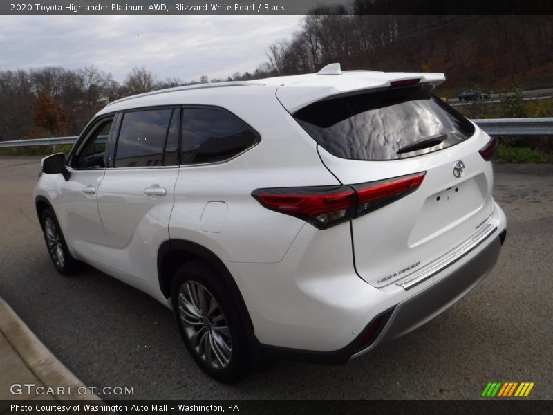Blizzard White Pearl / Black 2020 Toyota Highlander Platinum AWD