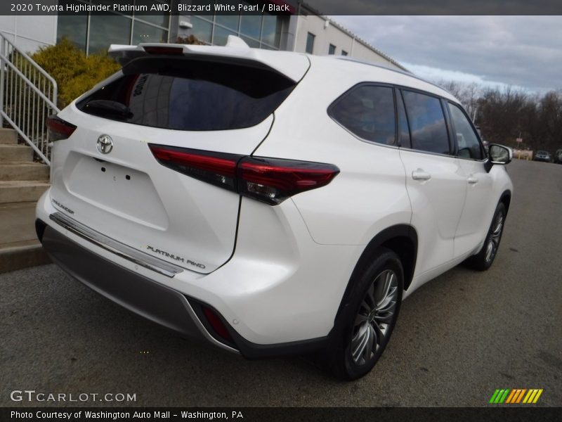 Blizzard White Pearl / Black 2020 Toyota Highlander Platinum AWD