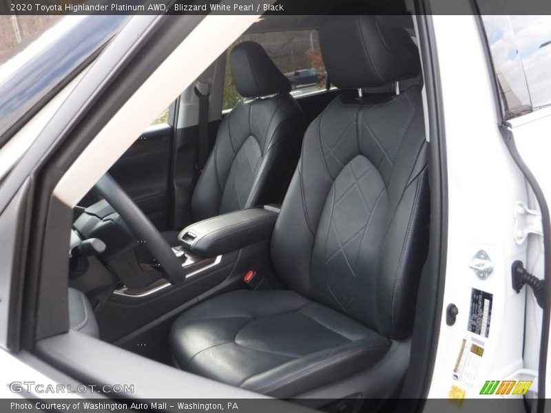 Blizzard White Pearl / Black 2020 Toyota Highlander Platinum AWD