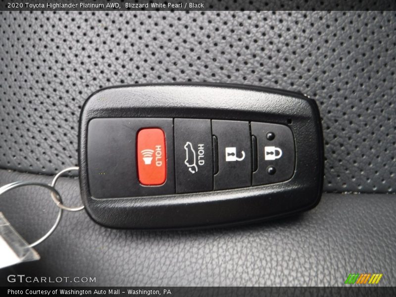 Blizzard White Pearl / Black 2020 Toyota Highlander Platinum AWD