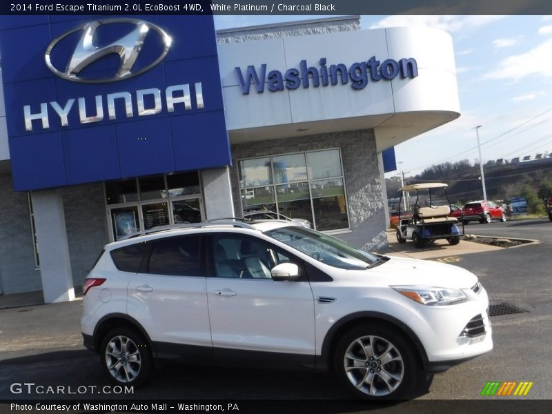 White Platinum / Charcoal Black 2014 Ford Escape Titanium 2.0L EcoBoost 4WD