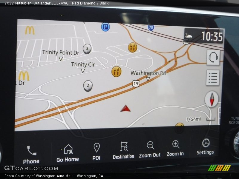 Navigation of 2022 Outlander SE S-AWC