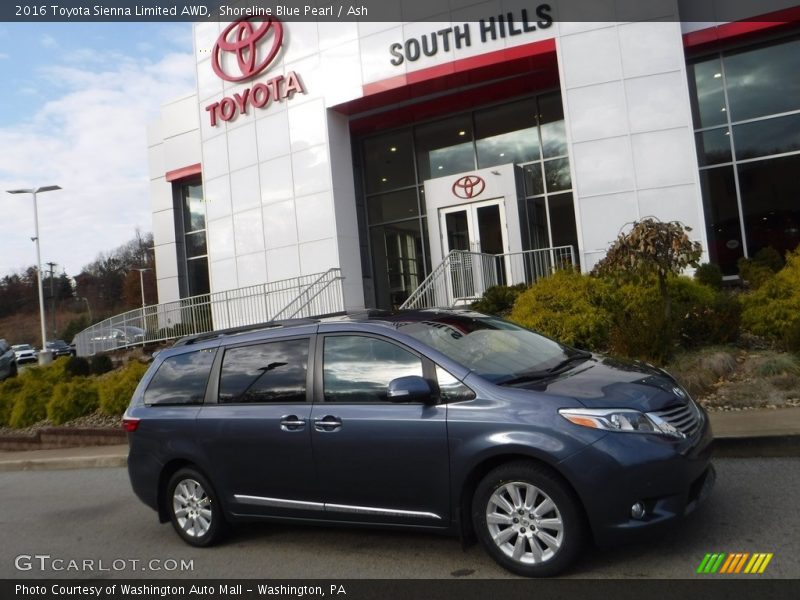 Shoreline Blue Pearl / Ash 2016 Toyota Sienna Limited AWD