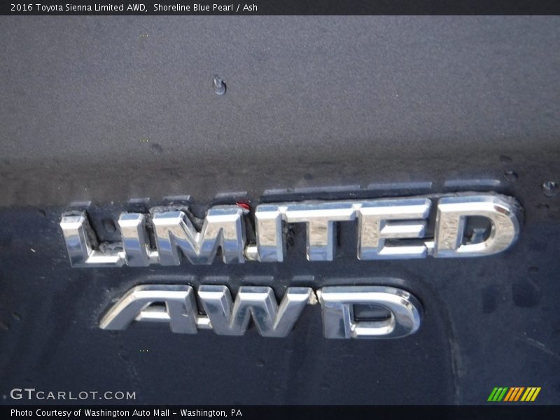 Shoreline Blue Pearl / Ash 2016 Toyota Sienna Limited AWD