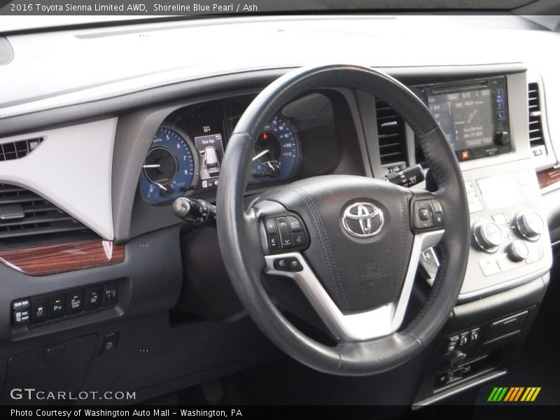 Shoreline Blue Pearl / Ash 2016 Toyota Sienna Limited AWD