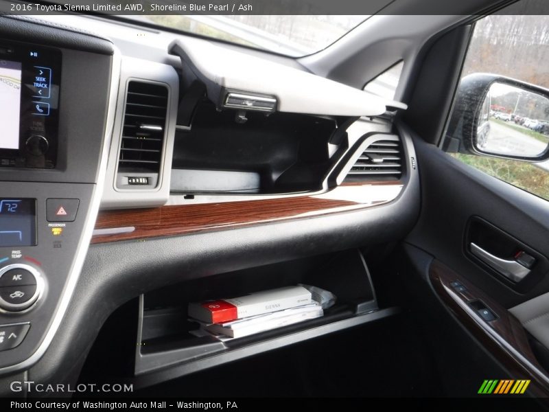Shoreline Blue Pearl / Ash 2016 Toyota Sienna Limited AWD
