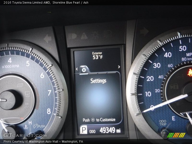 Shoreline Blue Pearl / Ash 2016 Toyota Sienna Limited AWD
