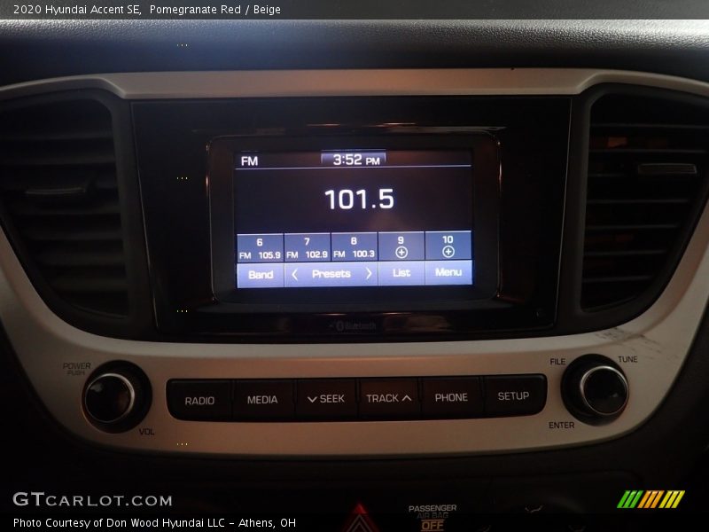 Pomegranate Red / Beige 2020 Hyundai Accent SE