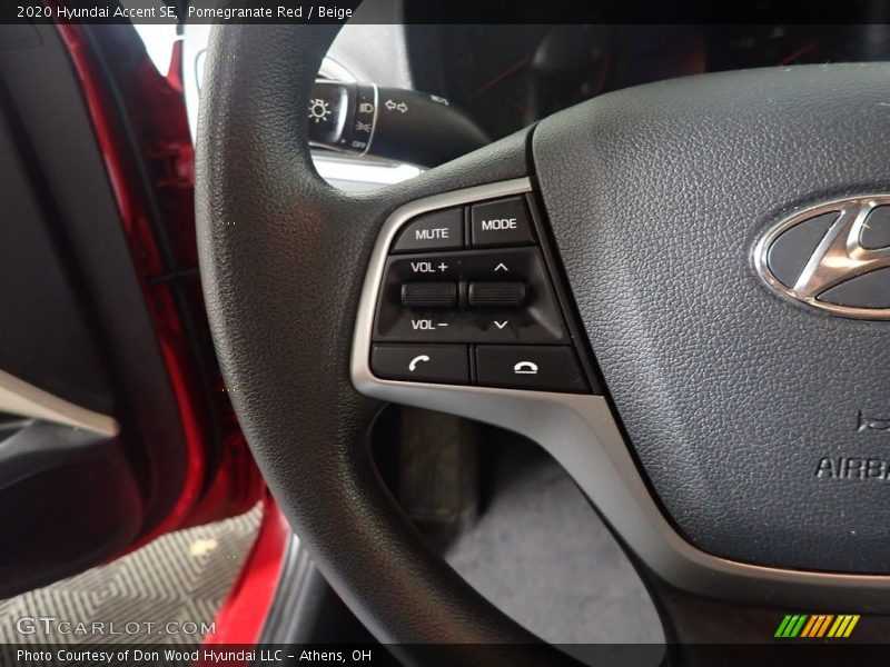 Pomegranate Red / Beige 2020 Hyundai Accent SE