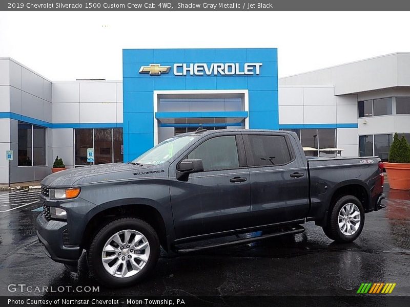 Shadow Gray Metallic / Jet Black 2019 Chevrolet Silverado 1500 Custom Crew Cab 4WD