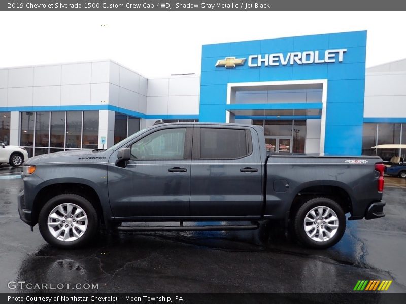 Shadow Gray Metallic / Jet Black 2019 Chevrolet Silverado 1500 Custom Crew Cab 4WD