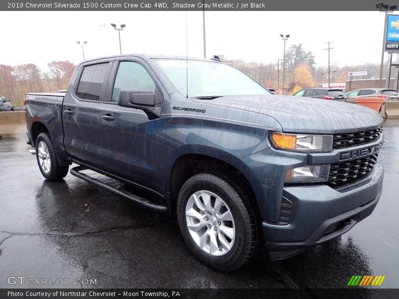 Shadow Gray Metallic / Jet Black 2019 Chevrolet Silverado 1500 Custom Crew Cab 4WD