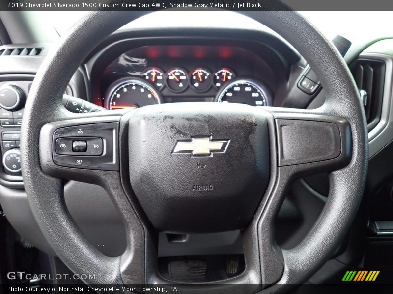 Shadow Gray Metallic / Jet Black 2019 Chevrolet Silverado 1500 Custom Crew Cab 4WD