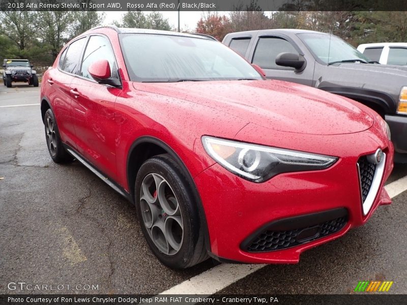 Rosso Alfa (Red) / Black/Black 2018 Alfa Romeo Stelvio Ti Sport AWD