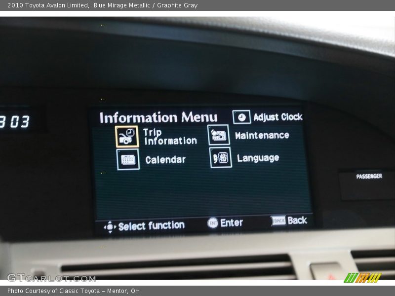 Blue Mirage Metallic / Graphite Gray 2010 Toyota Avalon Limited