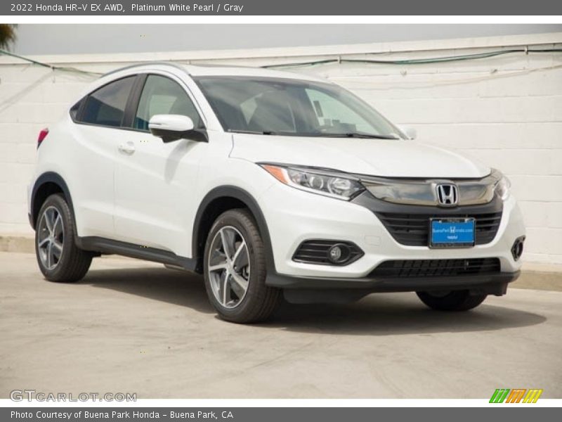 Platinum White Pearl / Gray 2022 Honda HR-V EX AWD