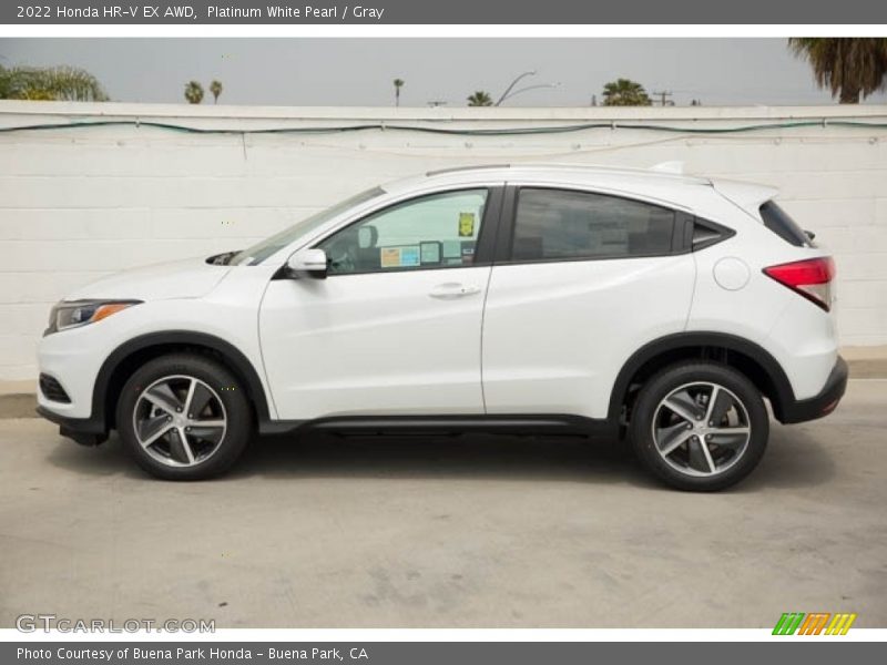 Platinum White Pearl / Gray 2022 Honda HR-V EX AWD