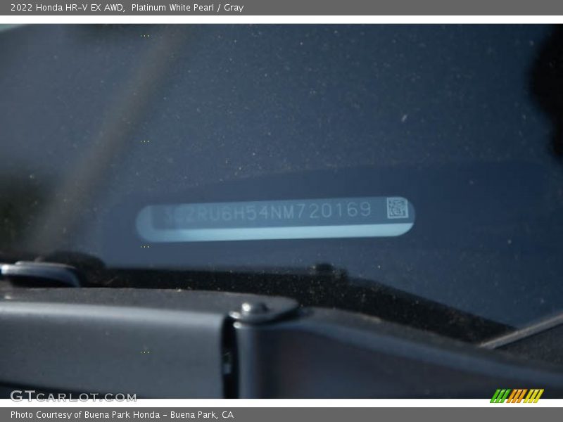 Platinum White Pearl / Gray 2022 Honda HR-V EX AWD