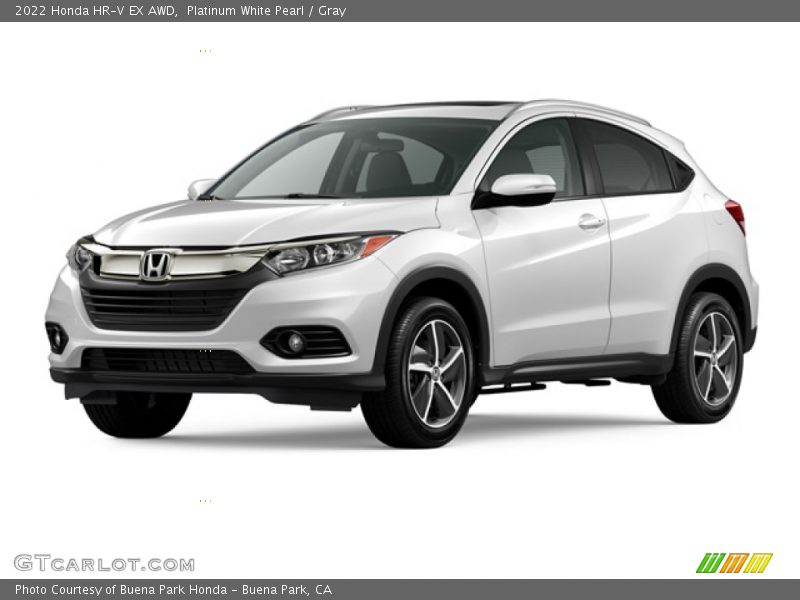 Platinum White Pearl / Gray 2022 Honda HR-V EX AWD