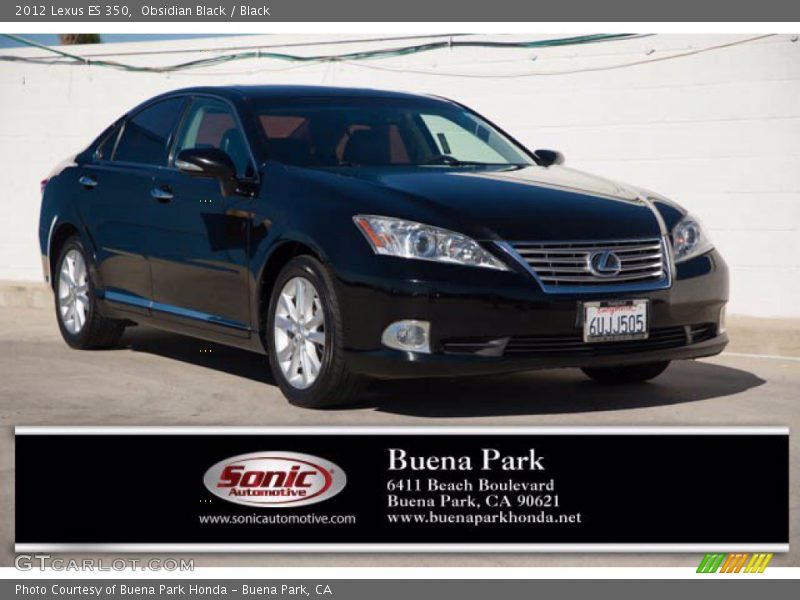 Obsidian Black / Black 2012 Lexus ES 350