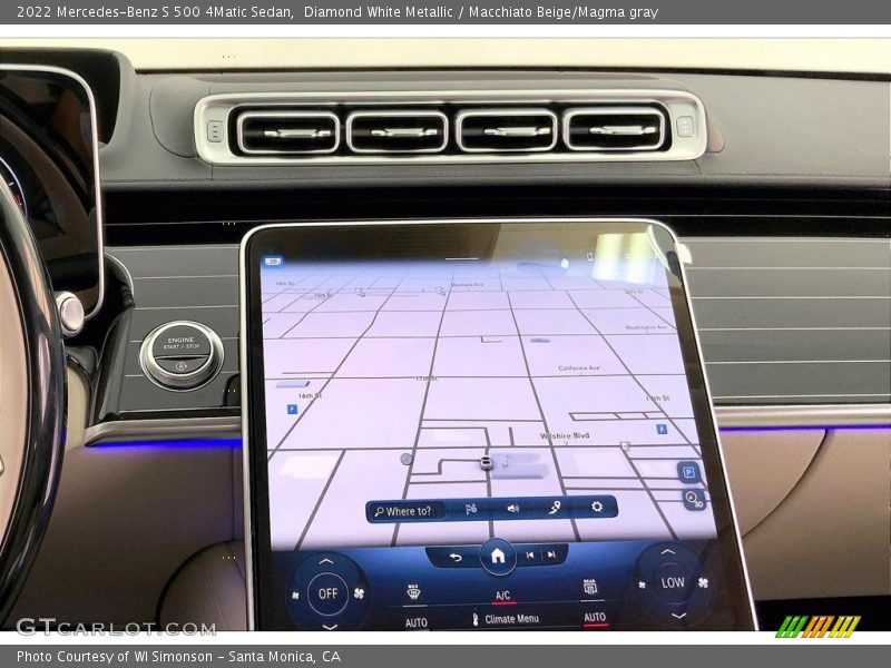 Diamond White Metallic / Macchiato Beige/Magma gray 2022 Mercedes-Benz S 500 4Matic Sedan