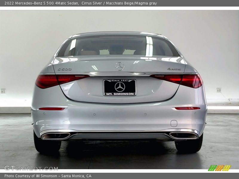 Cirrus Silver / Macchiato Beige/Magma gray 2022 Mercedes-Benz S 500 4Matic Sedan