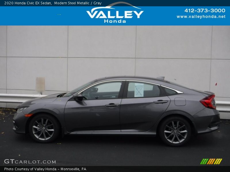 Modern Steel Metallic / Gray 2020 Honda Civic EX Sedan