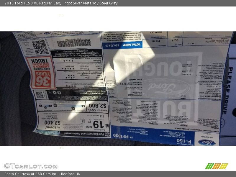 Ingot Silver Metallic / Steel Gray 2013 Ford F150 XL Regular Cab