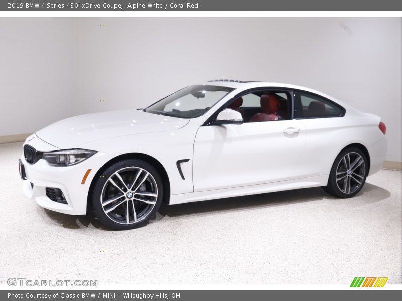 Alpine White / Coral Red 2019 BMW 4 Series 430i xDrive Coupe