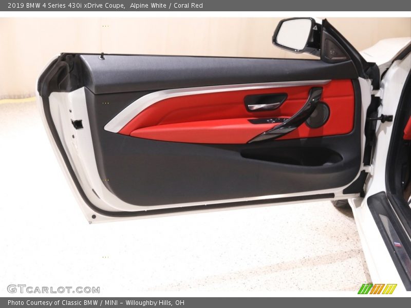 Alpine White / Coral Red 2019 BMW 4 Series 430i xDrive Coupe