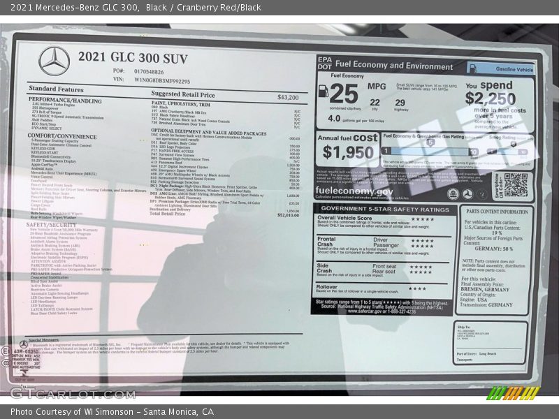 Black / Cranberry Red/Black 2021 Mercedes-Benz GLC 300
