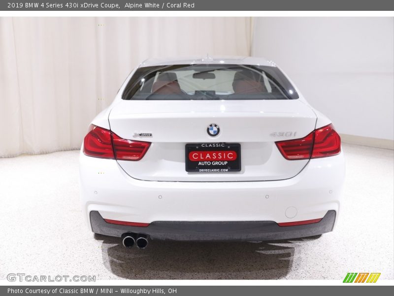 Alpine White / Coral Red 2019 BMW 4 Series 430i xDrive Coupe