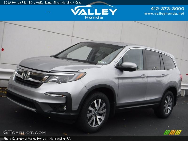 Lunar Silver Metallic / Gray 2019 Honda Pilot EX-L AWD